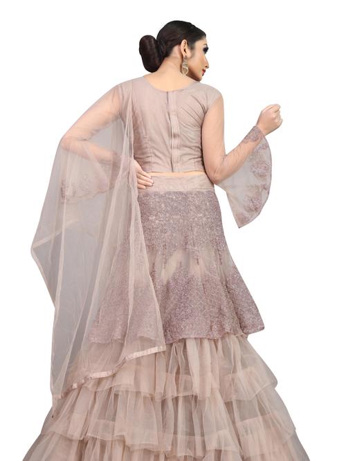 arvika nylon net dusty pink embroidered - 17814402 - Very Small Image - 1