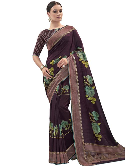 floral printed saree - 17814667 - Very Small Image - 1