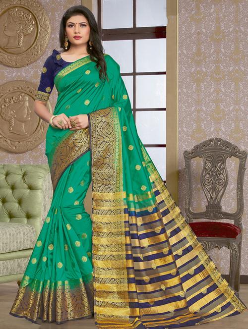 self design woven saree - 17815248 - Very Small Image - 1