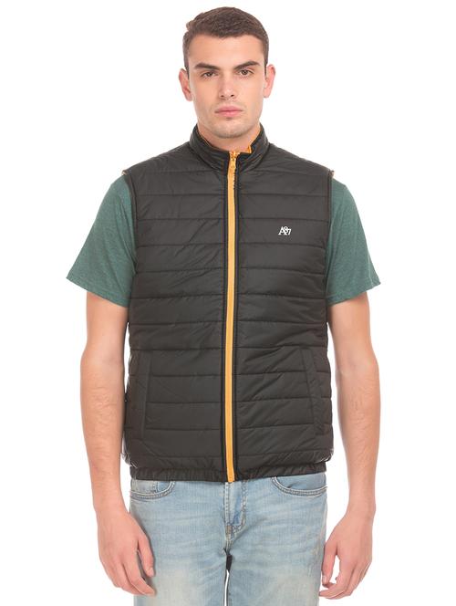 yellow solid reversible quilted jacket - 17816005 - Very Small Image - 1