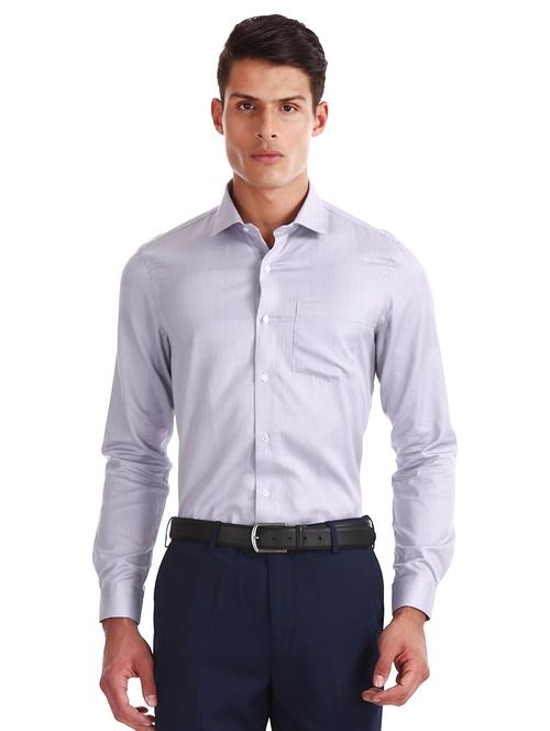 purple self design formal shirt - 17816101 - Very Small Image - 1