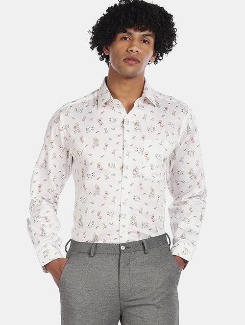 white printed formal shirt - 17816145 - Very Small Image - 1