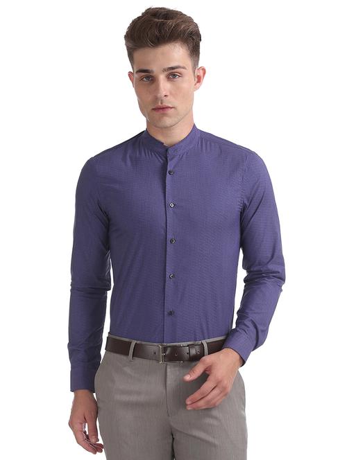 purple self design formal shirt - 17816235 - Very Small Image - 1