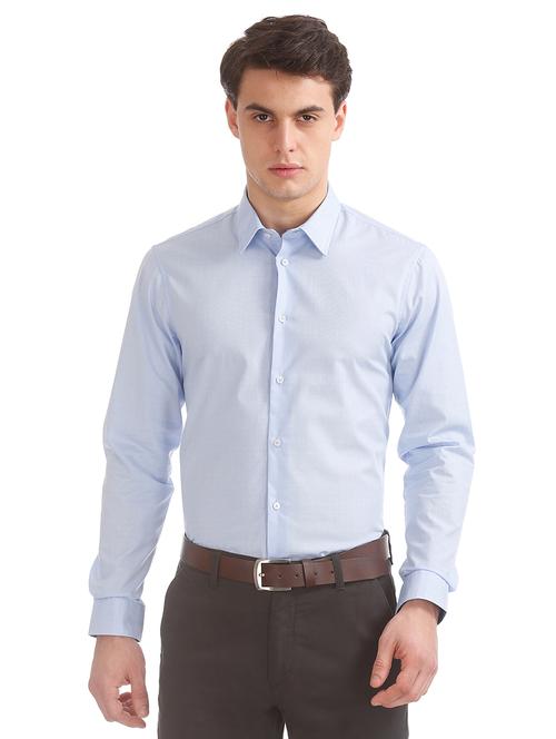 light blue self design formal shirt - 17816308 - Very Small Image - 1