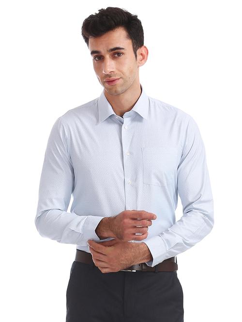 light blue self design formal shirt - 17816316 - Very Small Image - 1