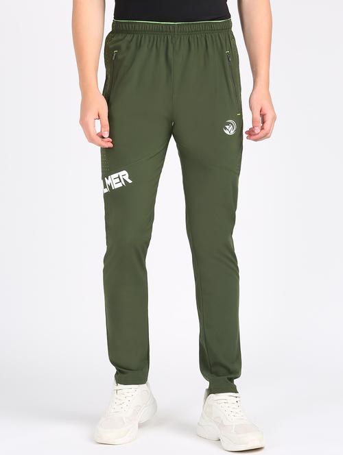 olive printed full length track pant - 17816433 - Very Small Image - 1