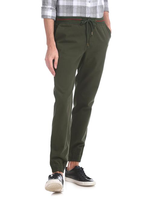 olive green solid jogger - 17816912 - Very Small Image - 1