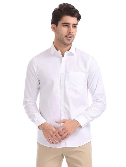 white solid casual shirt - 17817201 - Very Small Image - 1