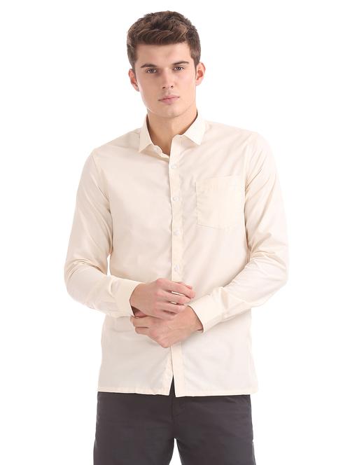 yellow solid casual shirt - 17817235 - Very Small Image - 1