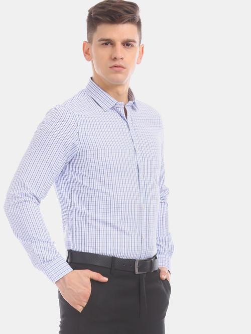 white checkered formal shirt - 17817267 - Very Small Image - 1