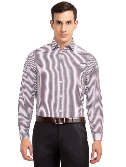 purple striped formal shirt - 17817296 - Very Small Image - 1