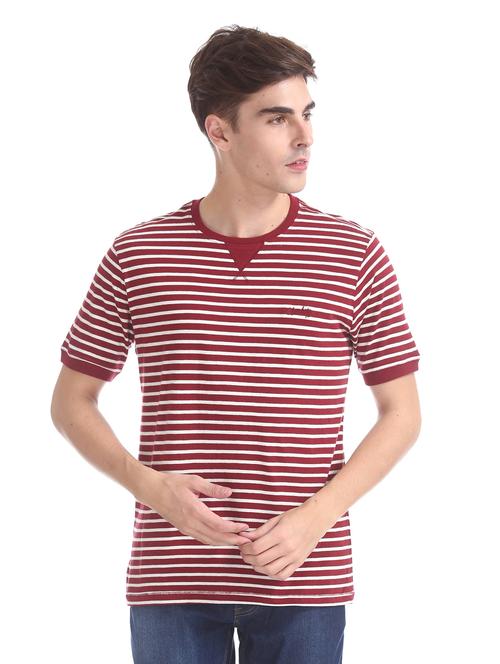 maroon striped t-shirt - 17817506 - Very Small Image - 1