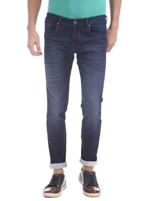 dark blue light washed denim jeans - 17817751 - Very Small Image - 1