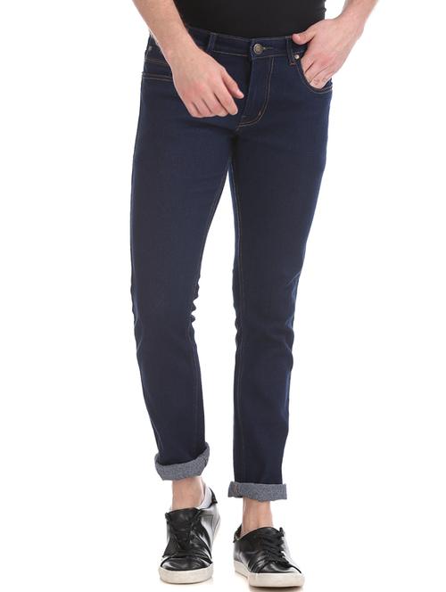 navy blue plain denim jeans - 17817760 - Very Small Image - 1