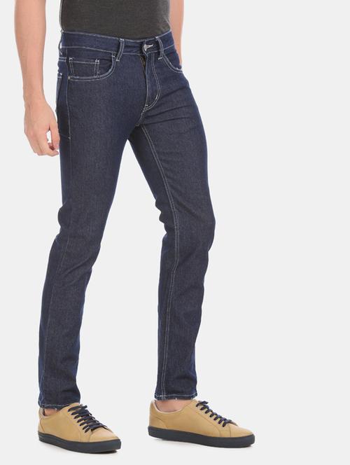 dark blue light washed denim jeans - 17817771 - Very Small Image - 1