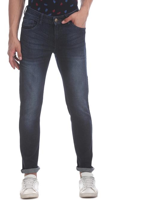 dark blue light washed denim jeans - 17817789 - Very Small Image - 1