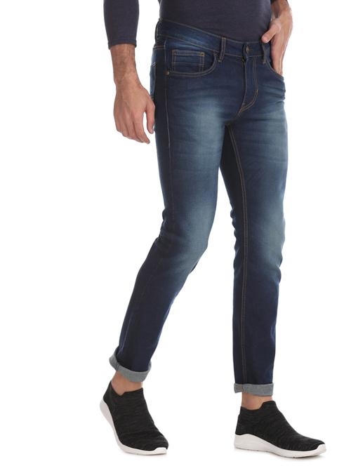 dark blue light washed denim jeans - 17817790 - Very Small Image - 1