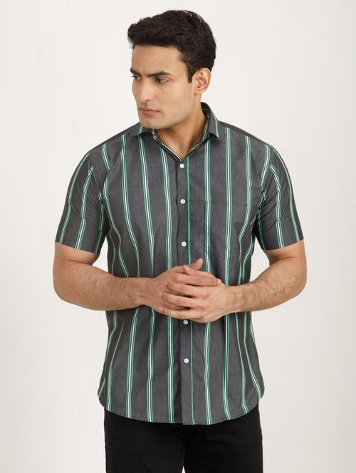 grey striped casual shirt - 17818275 - Very Small Image - 1