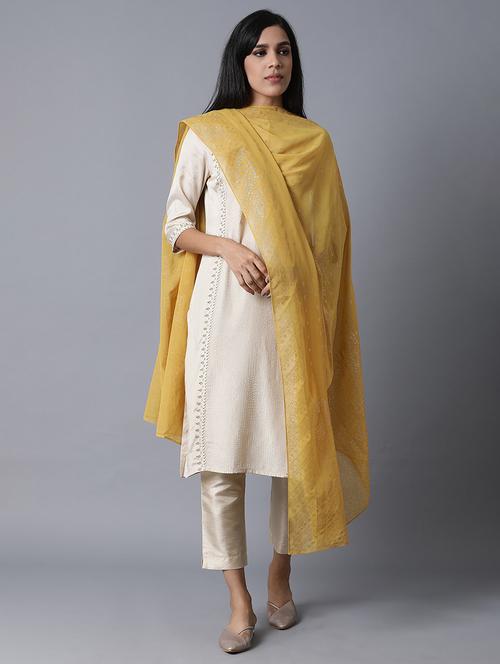 yellow polyester dupatta - 17818283 - Very Small Image - 1