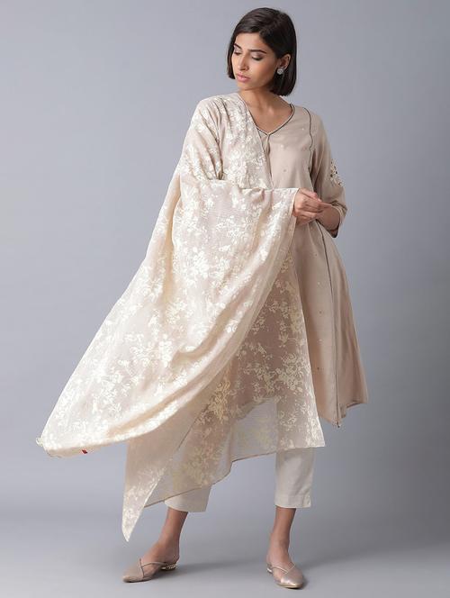 beige viscose dupatta - 17818304 - Very Small Image - 1