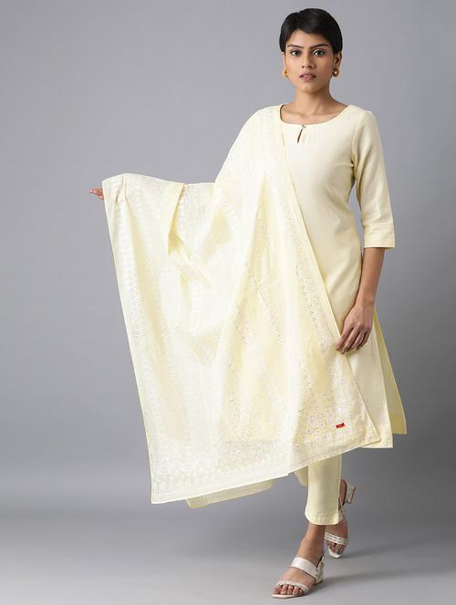yellow cotton dupatta - 17818305 - Very Small Image - 1