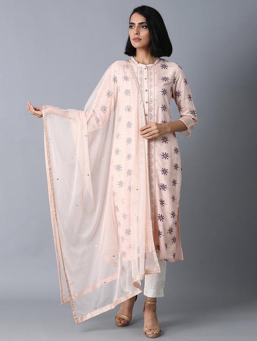 pink polyester dupatta - 17818320 - Very Small Image - 1