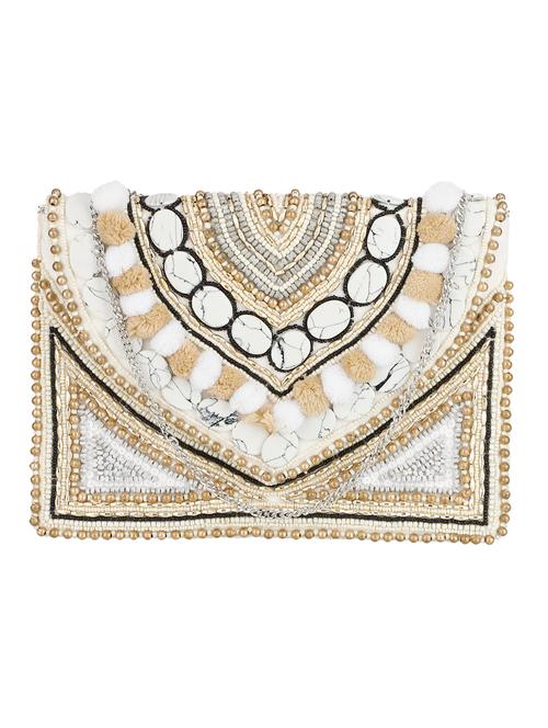 white canvas envelope clutch - 17818526 - Very Small Image - 1