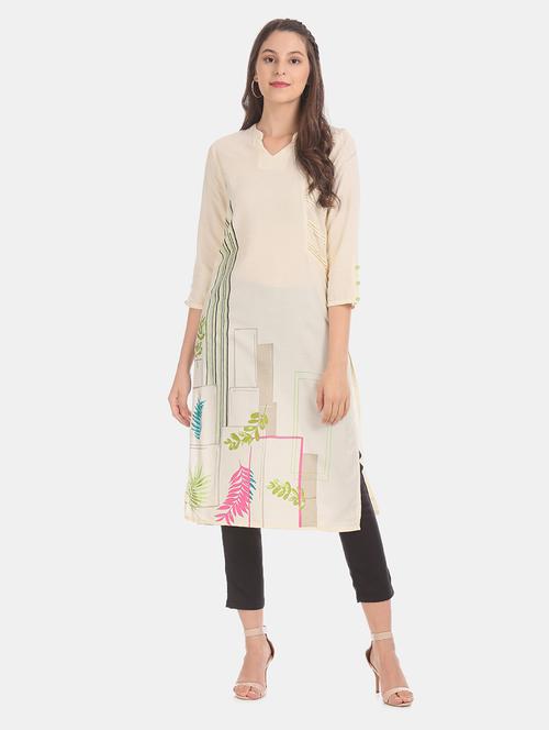 printed straight kurta - 17818577 - Very Small Image - 1