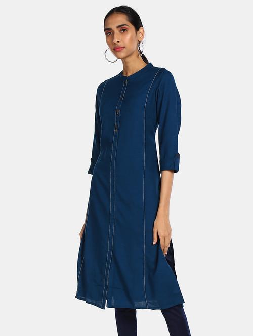 solid straight kurta - 17818646 - Very Small Image - 1