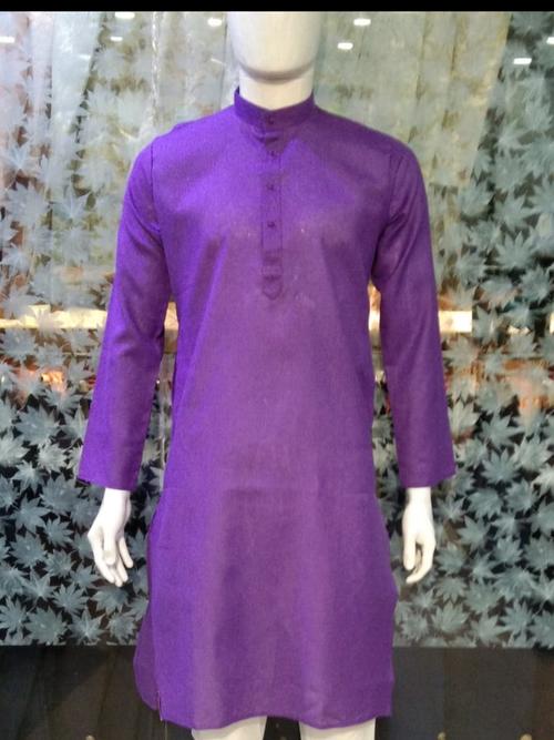 linen kurta set purple color - 17818923 - Very Small Image - 1