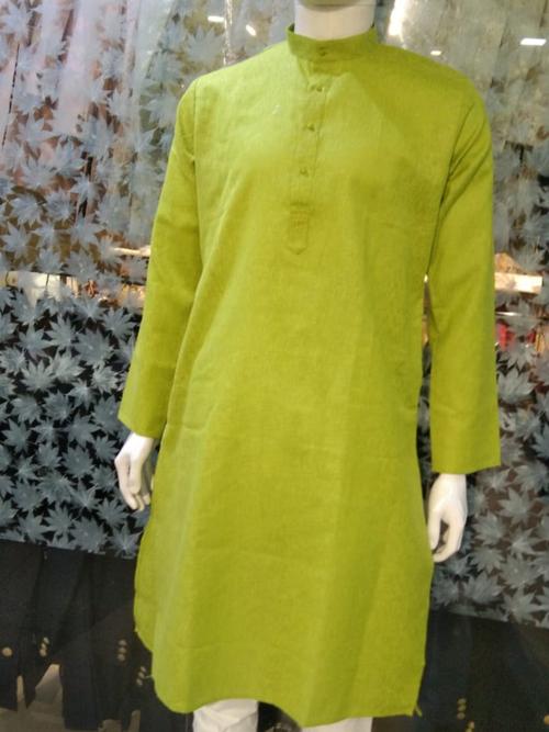 linen kurta set mehndi color - 17819255 - Very Small Image - 1