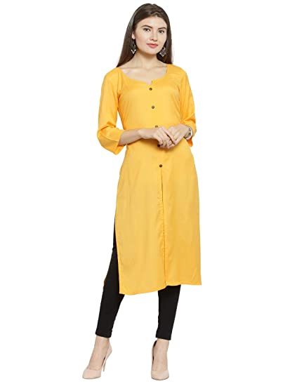 yellow cotton kurti - 17819365 - Very Small Image - 1