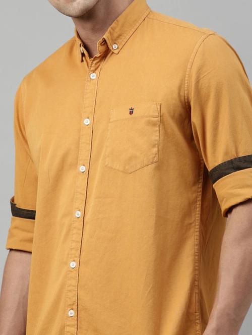 yellow cotton casual shirt - 17819593 - Very Small Image - 1