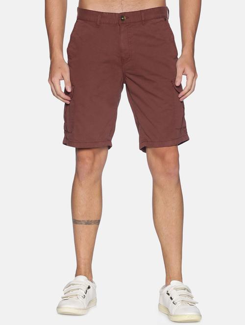 maroon solid cargo short - 17820444 - Very Small Image - 1
