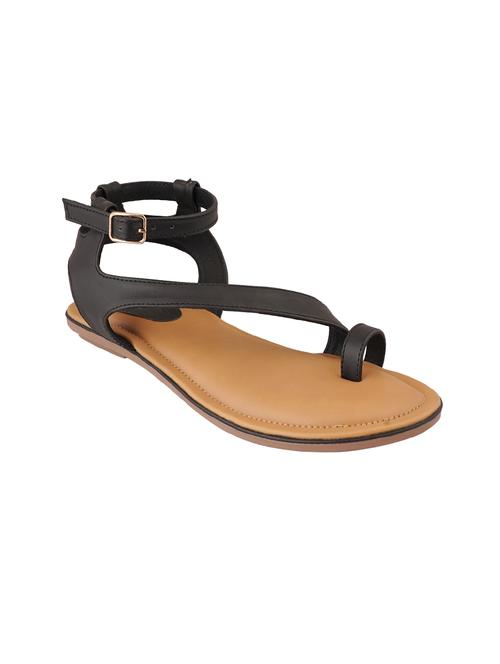 black synthetic ankle strap sandals - 17820509 - Very Small Image - 1