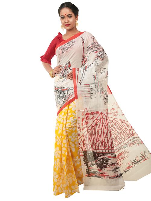 multi colored cotton silk tant saree with blouse - 17820561 - Very Small Image - 1