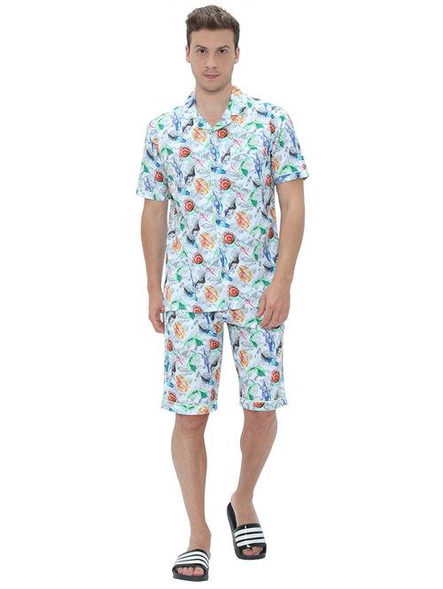 light blue printed sleepwear set - 17821403 - Very Small Image - 1