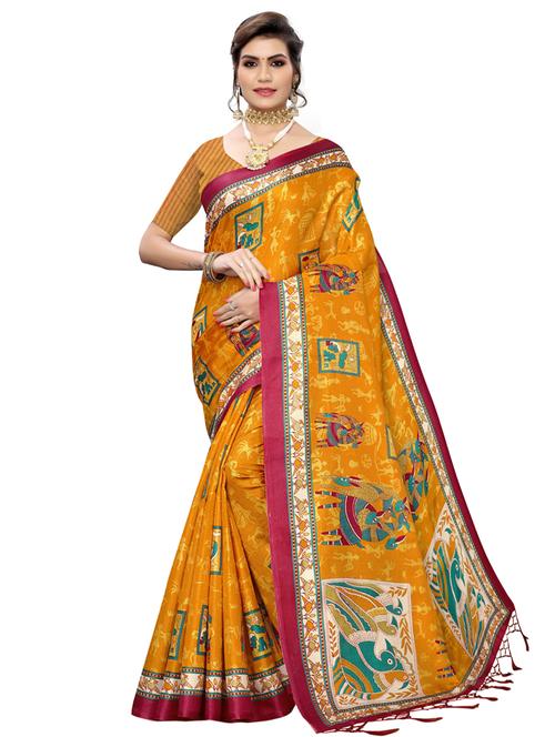 printed bhagalpuri saree with blouse - 17821626 - Very Small Image - 1