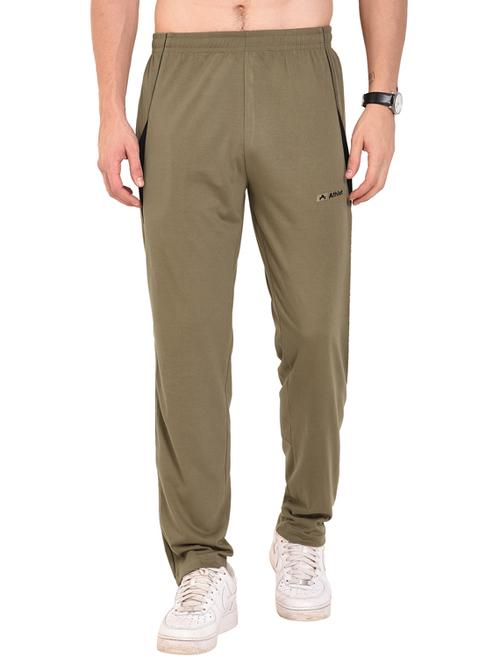olive green side taped full length track pant - 17821640 - Very Small Image - 1