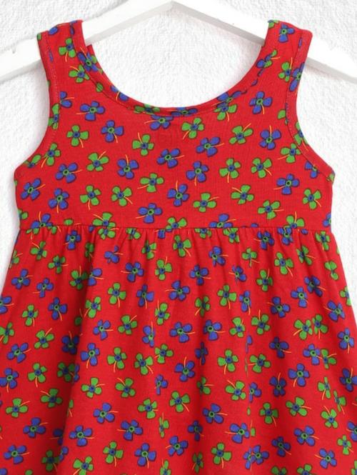 red cotton frock - 17821690 - Very Small Image - 1