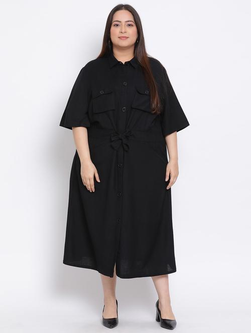 tie front plus shirt dress - 17822188 - Very Small Image - 1
