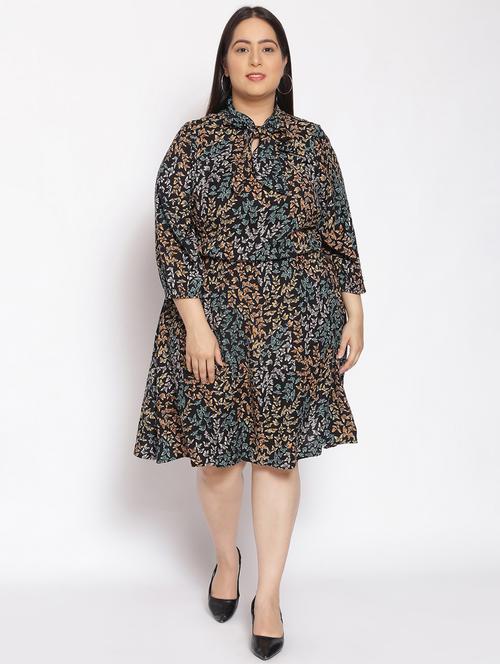 tie up neck animal a-line dress - 17822203 - Very Small Image - 1