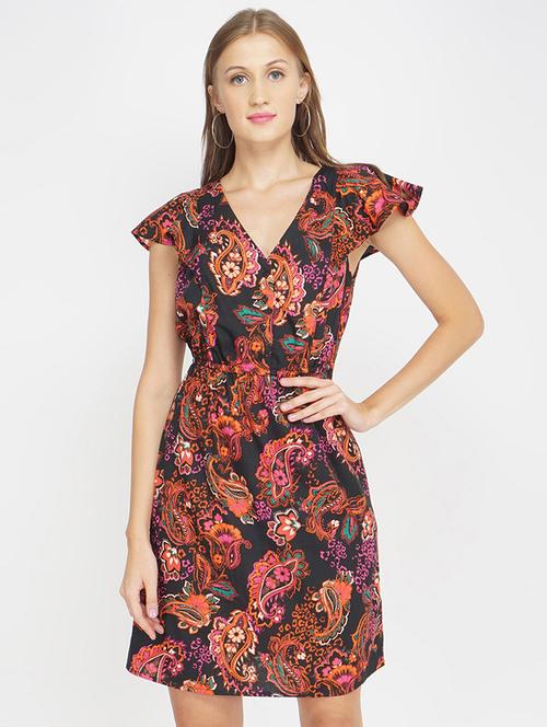 v-neck paisley a-line dress - 17822214 - Very Small Image - 1