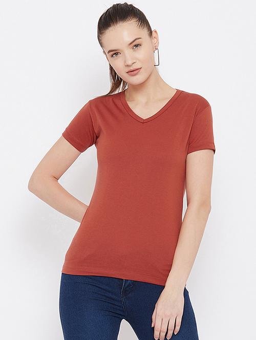 v-neck solid tee - 17822647 - Very Small Image - 1