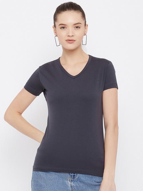 v-neck solid tee - 17822648 - Very Small Image - 1