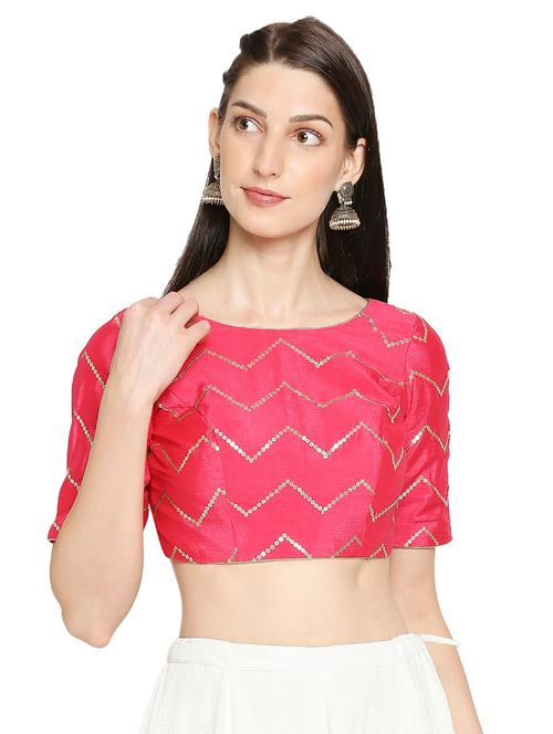 pink art silk embroidered blouse - 17822937 - Very Small Image - 1