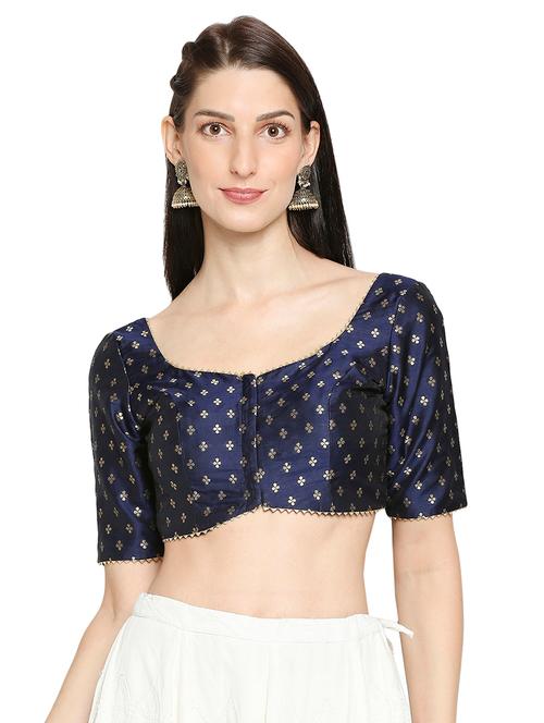 foil print gota work blouse - 17822943 - Very Small Image - 1