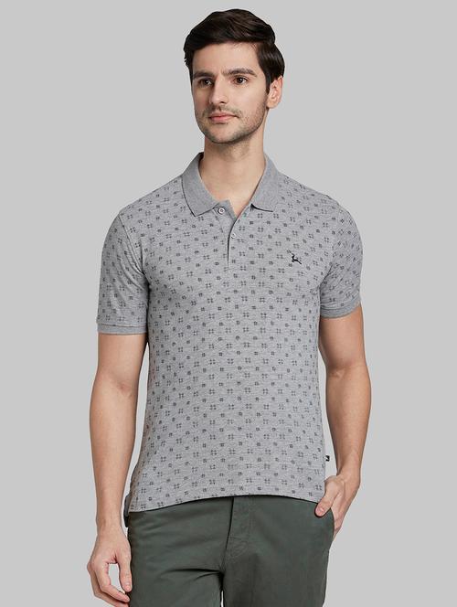 grey printed polo t-shirt - 17823090 - Very Small Image - 1