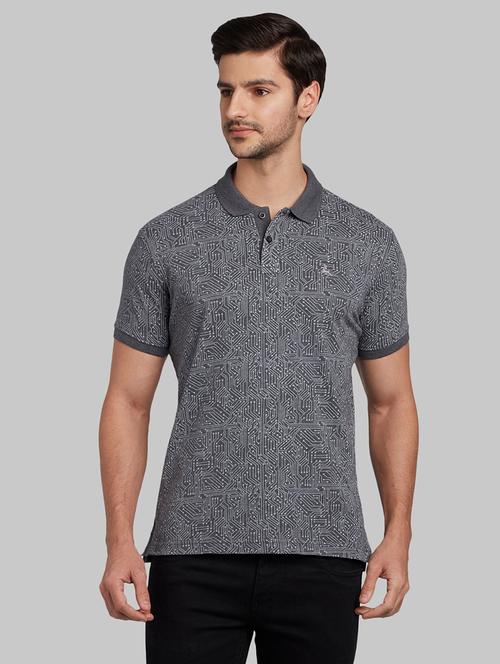 grey printed polo t-shirt - 17823098 - Very Small Image - 1