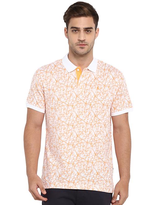 orange printed polo t-shirt - 17823108 - Very Small Image - 1